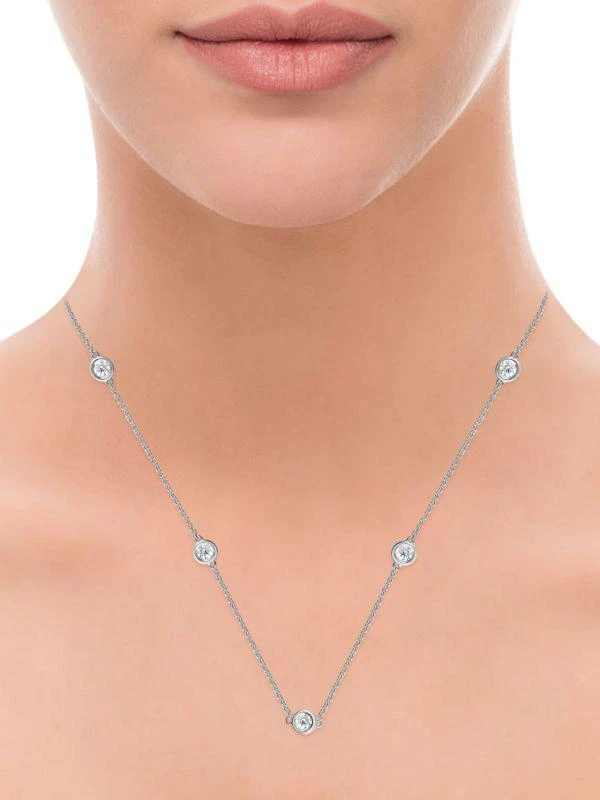 Saks Fifth Avenue Diamond By Yard 14K White Gold, Rhodium-Plated 14K Gold & Diamond Station Necklace 2