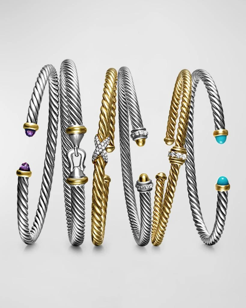 David Yurman Cable Bracelet with Gemstone and Diamonds in Silver 2