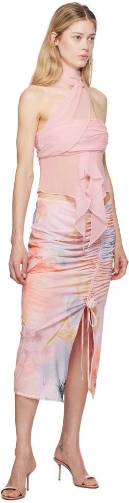 strapless open back dress Asymmetric Ruched Cape Maxi Dress Powder Blush / L main image 0