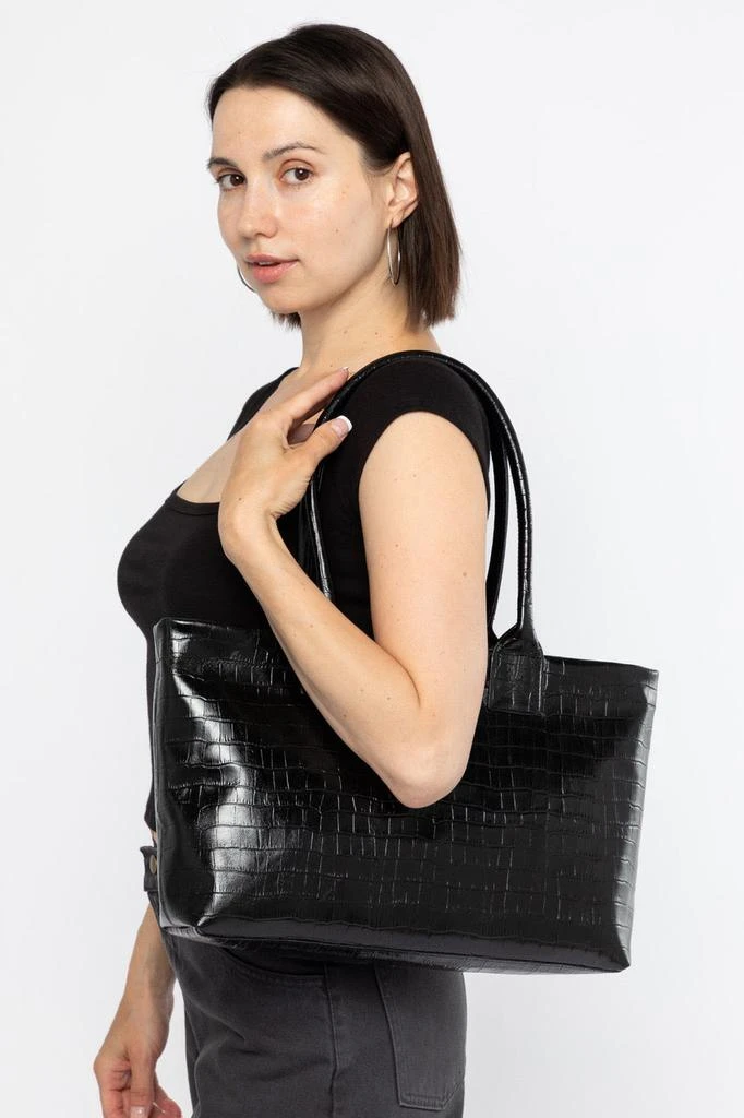 Los Angeles Apparel RLH3493 - Crocodile Weekday Tote Bag 10