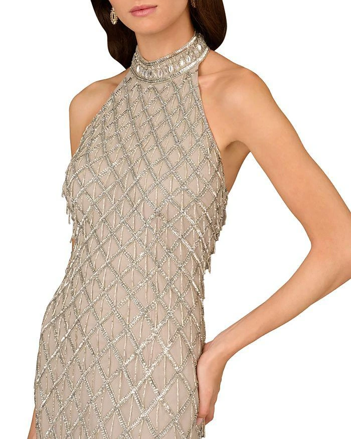 Aidan Mattox Beaded Halter Gown 3