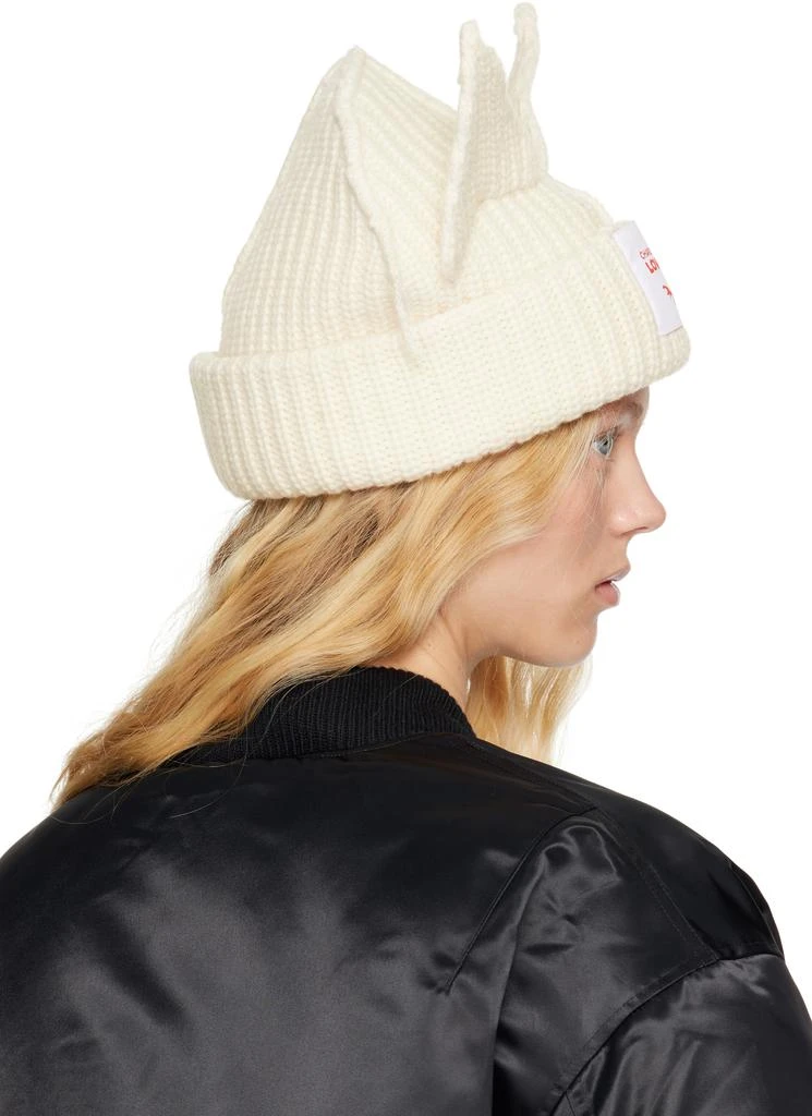 Charles Jeffrey Loverboy White Chunky Ears Beanie 3
