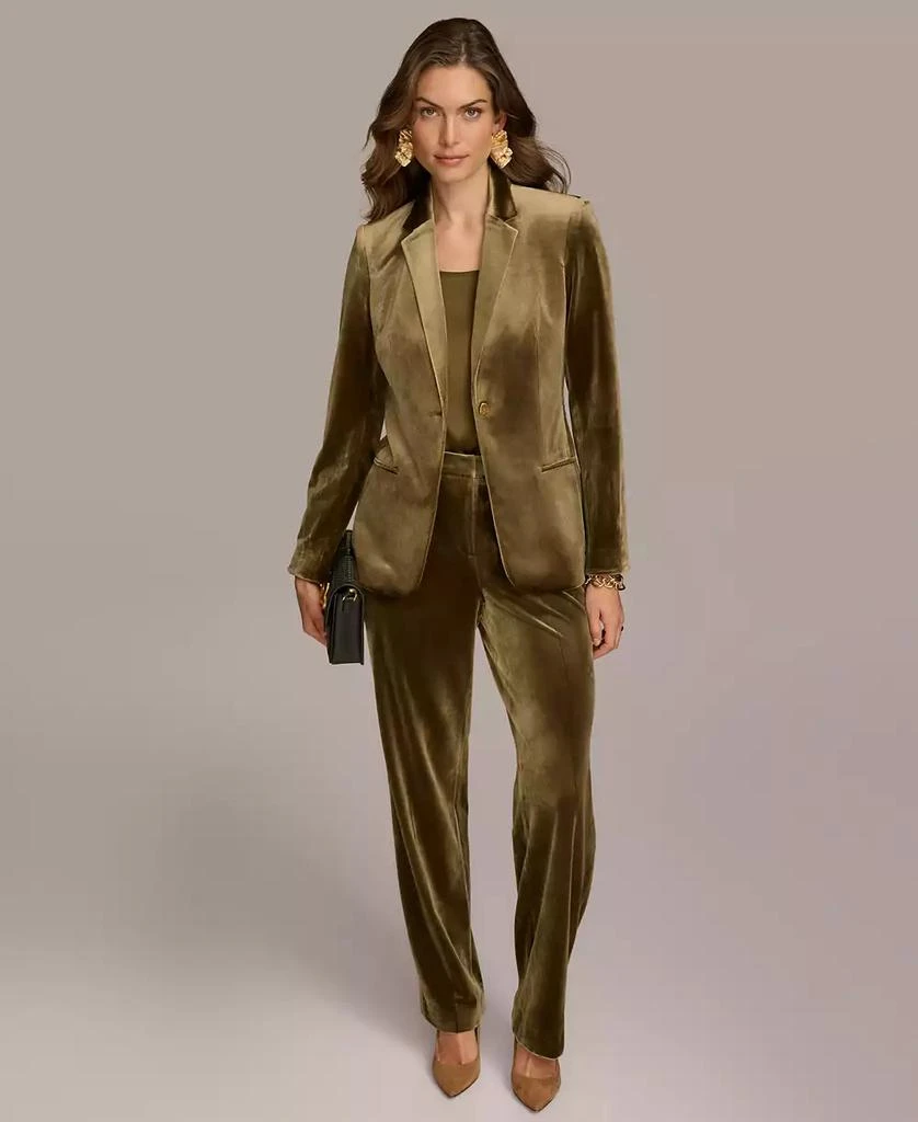 Donna Karan Women's Velvet One-Button Blazer 4