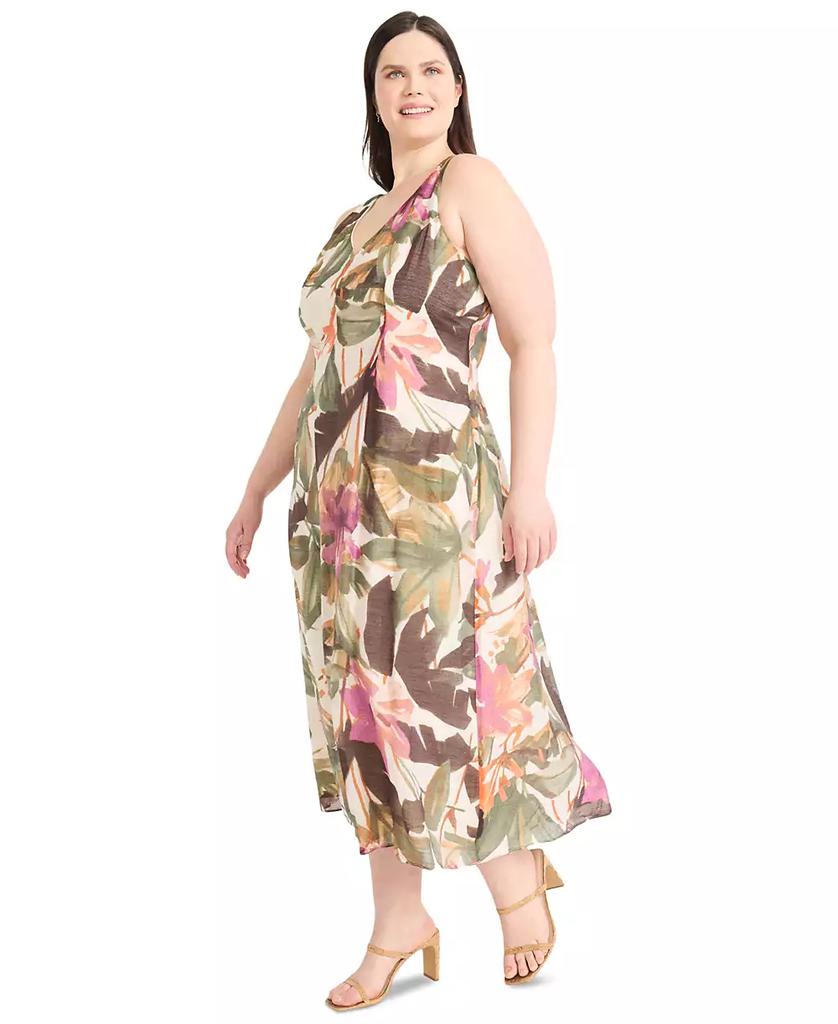 Maggy London Plus Size Printed Sleeveless Midi Dress