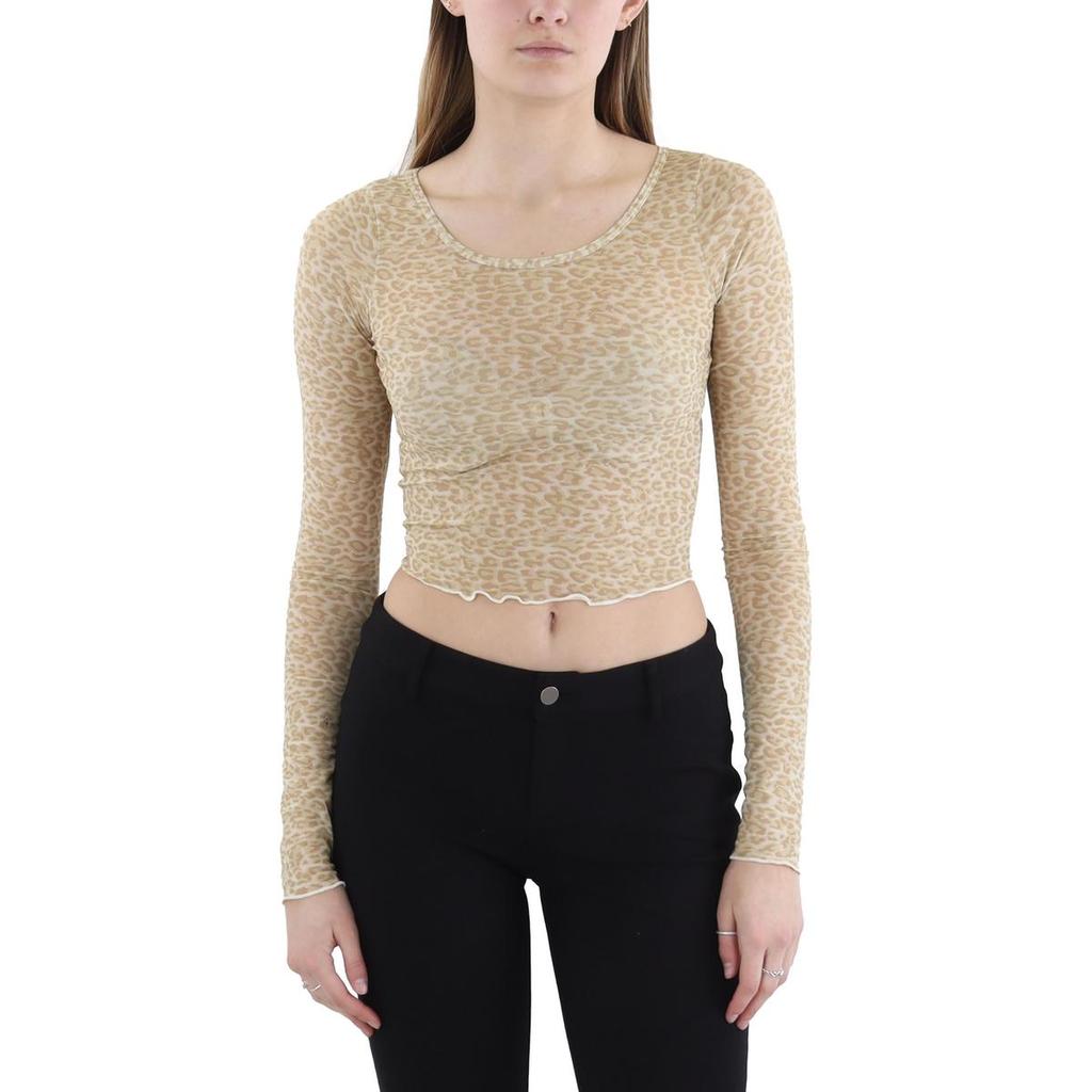 KENDALL & KYLIE Womens Sheer Cropped Blouse