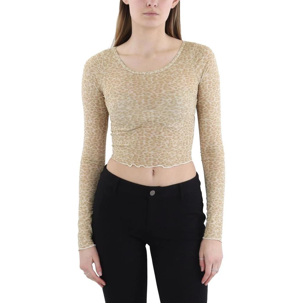 KENDALL & KYLIE Womens Sheer Cropped Blouse 1