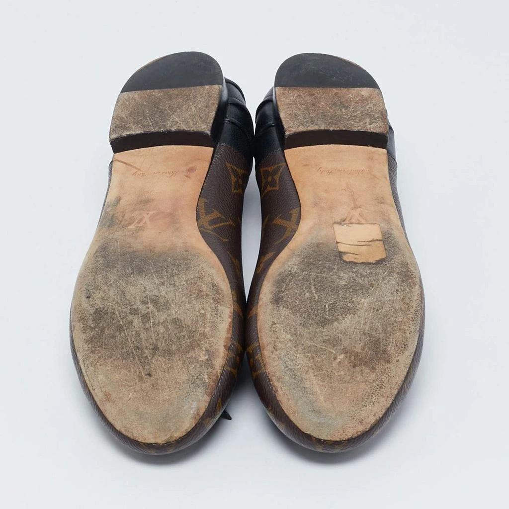 Louis Vuitton Louis Vuitton Black Leather and Monogram Canvas Joy Ballet Flats Size 36 6