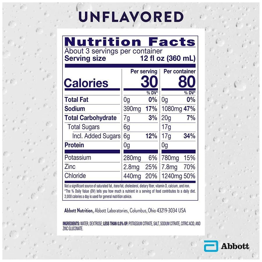 Pedialyte Electrolyte Solution Unflavored 8