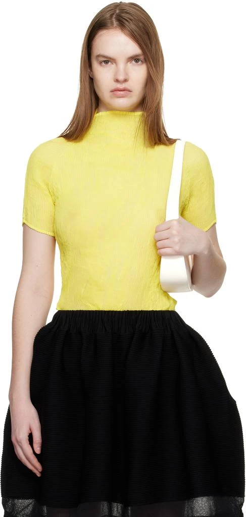 Issey Miyake Yellow Chiffon Twist 3 Top