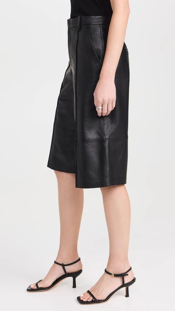 Vince Mid Rise Leather Long Shorts 3