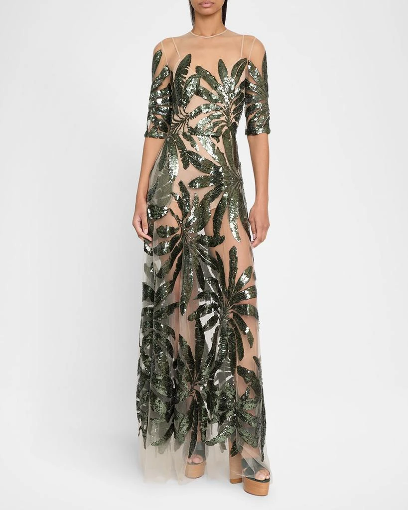 Elie Saab Embroidered Tulle Illusion Gown 2
