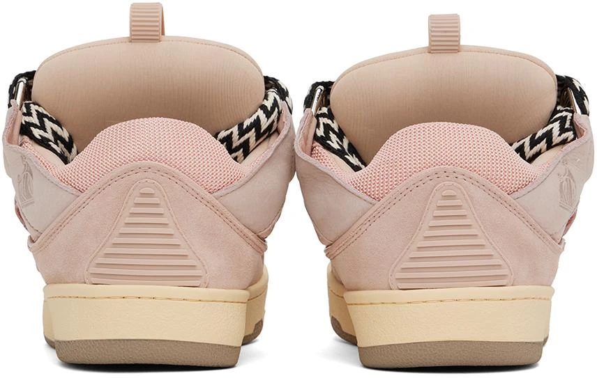 Lanvin Pink Leather Curb Sneakers 2