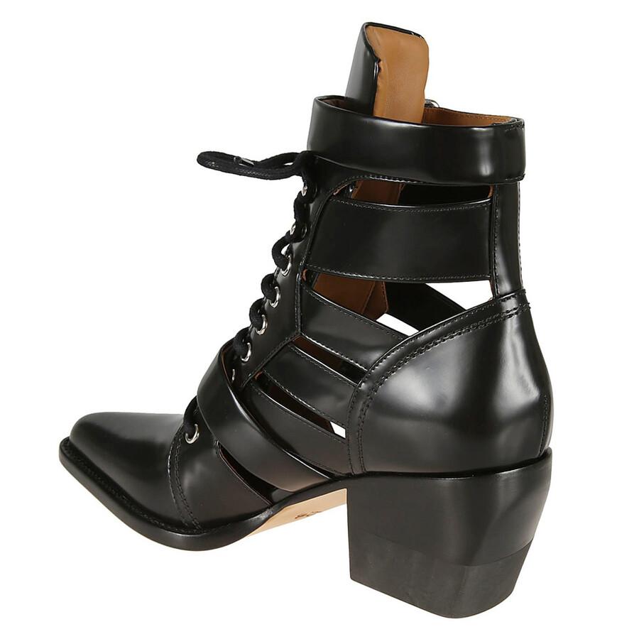 Chloé Chloe Ladies Black Rylee Boots In Shiny Calfskin, Brand Size 35 (US Size 5)