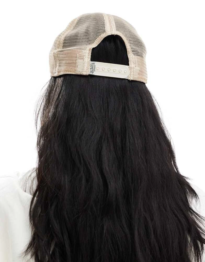 Von Dutch Von Dutch Boston trucker cap in beige and white 3