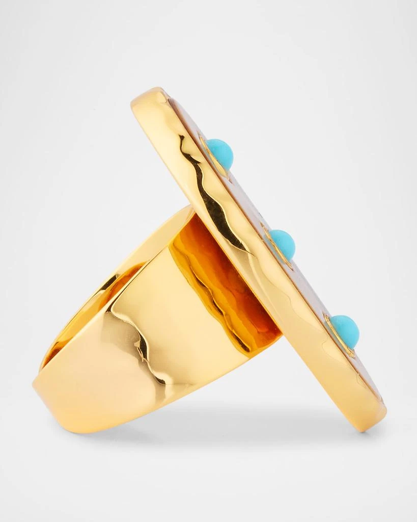NEST Jewelry Tigers Eye Turquoise Studded Adjustable Ring 4