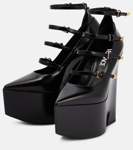 Versace Tempest leather platform pumps 5