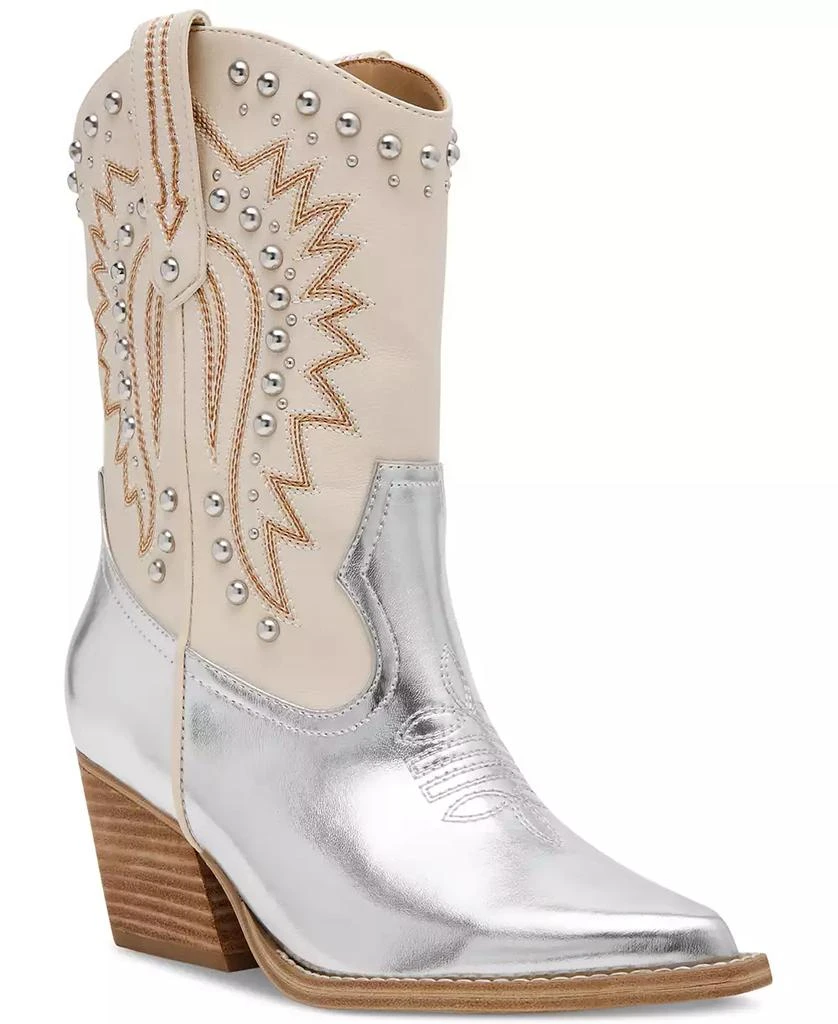 DV Dolce Vita Women's Aledo Contrast Stitch Studded Cowboy Boots 1