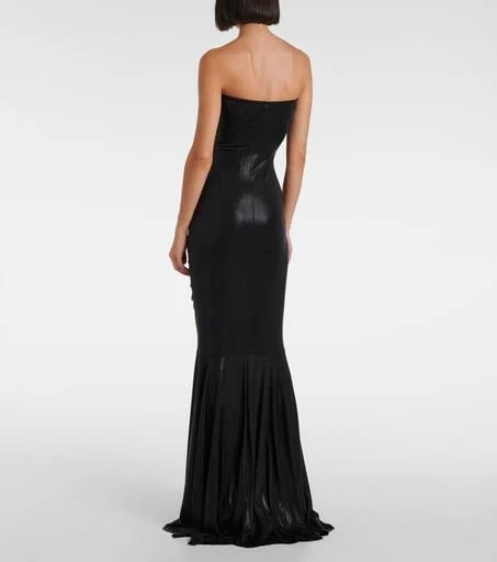 Norma Kamali Ruched lamé gown 3