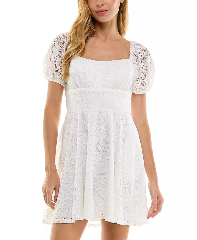 City Studios Juniors' Lace Fit & Flare Dress