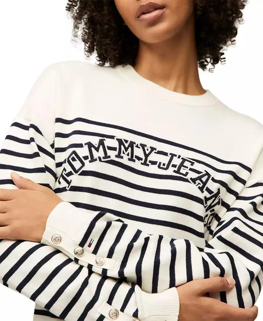 Tommy Jeans Women's Striped Cotton Varsity Sweater 3