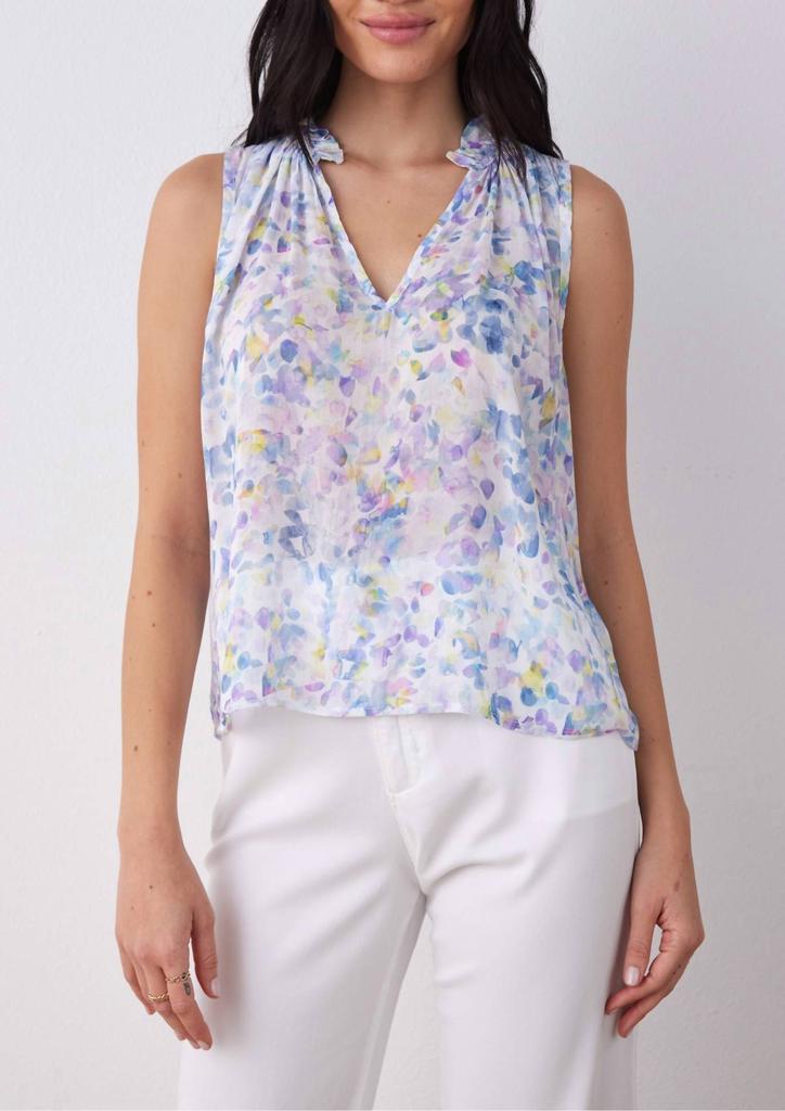 Bella Dahl Ruffle Neck Tank In Orchid