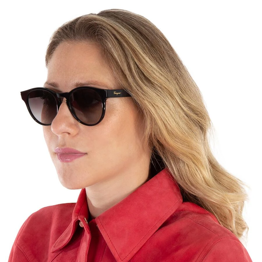 Salvatore Ferragamo Salvatore Ferragamo Grey Gradient Round Ladies Sunglasses SF1068S 001 52 2