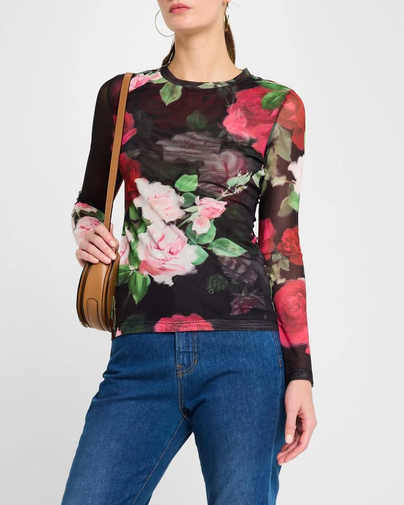 Johnny Was Natalie Floral-Print Mesh Tee 4