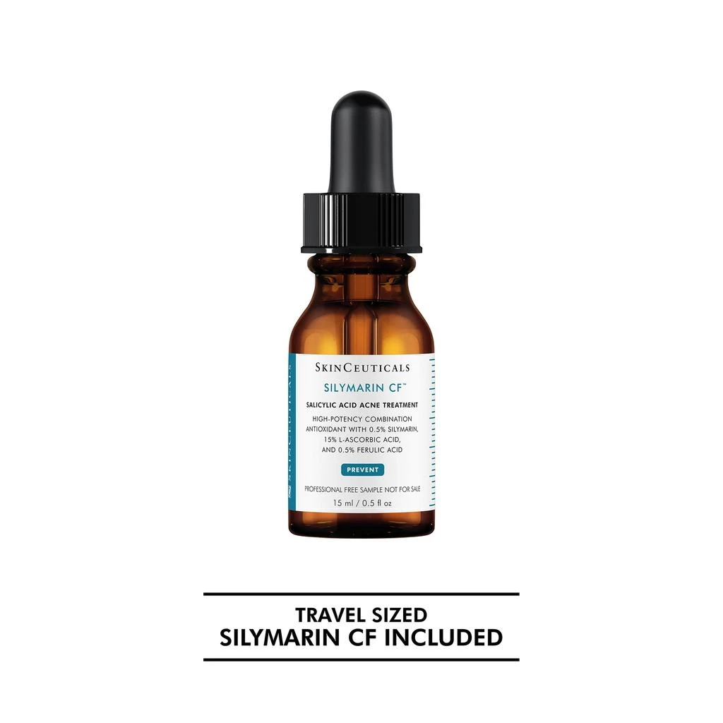 SkinCeuticals SkinCeuticals Clarifying Adult Acne Skin System with Salicylic acid & Travel Sized Silymarin CF Vitamin C Serum 3