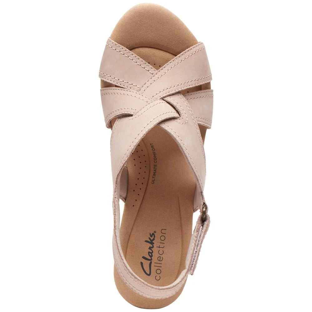 Clarks Women's Rose Erin Woven-Strap Wedge Sandals 4