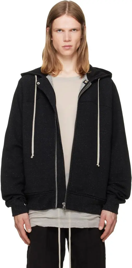 Rick Owens Black Tower Windbreaker Hoodie