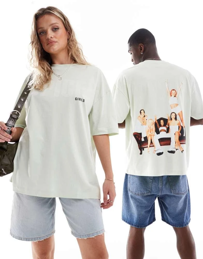 ASOS ASOS DESIGN unisex oversized t-shirt with The Spice Girls prints in pastel green 4