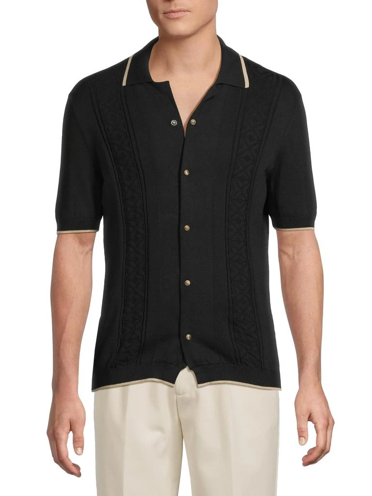 Brunello Cucinelli Button-Front Cotton Polo Sweater 1