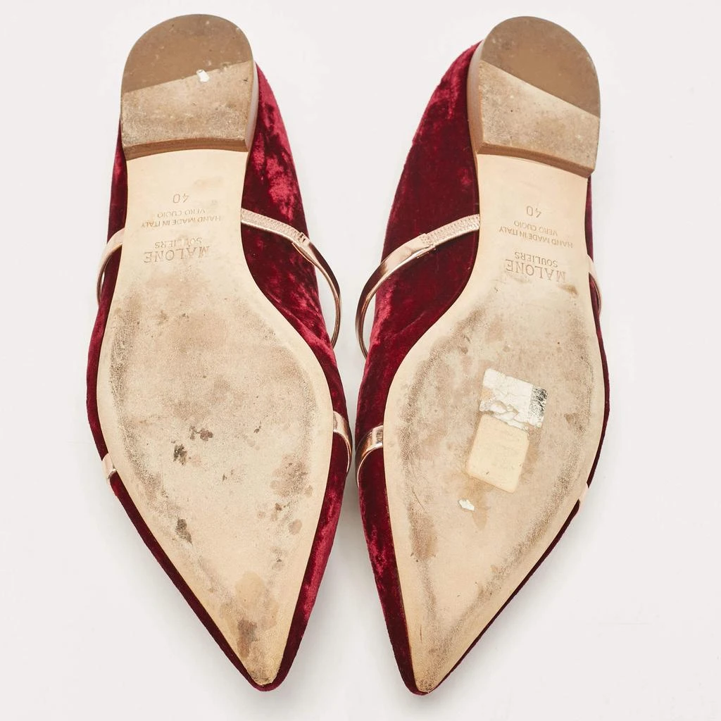 Malone Souliers Malone Souliers Burgundy/Rose Gold Velvet Maureen Flat Mules Size 40 6