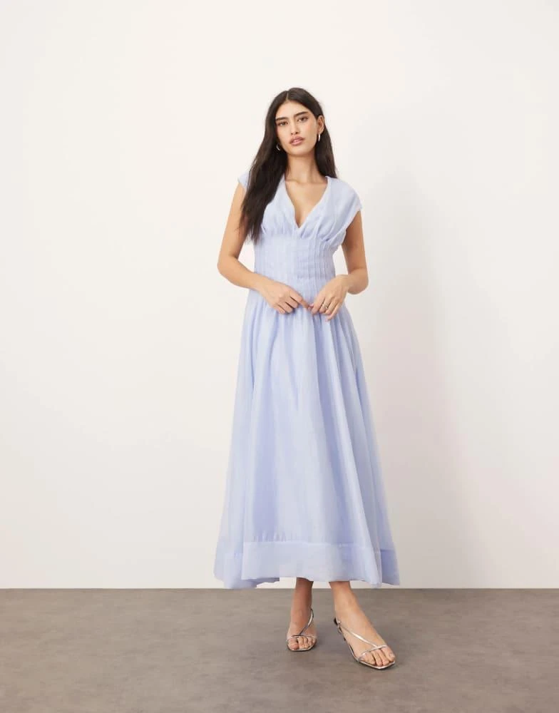 open lace back dress Theia Tia Off Shoulder Organza Gown main image 0