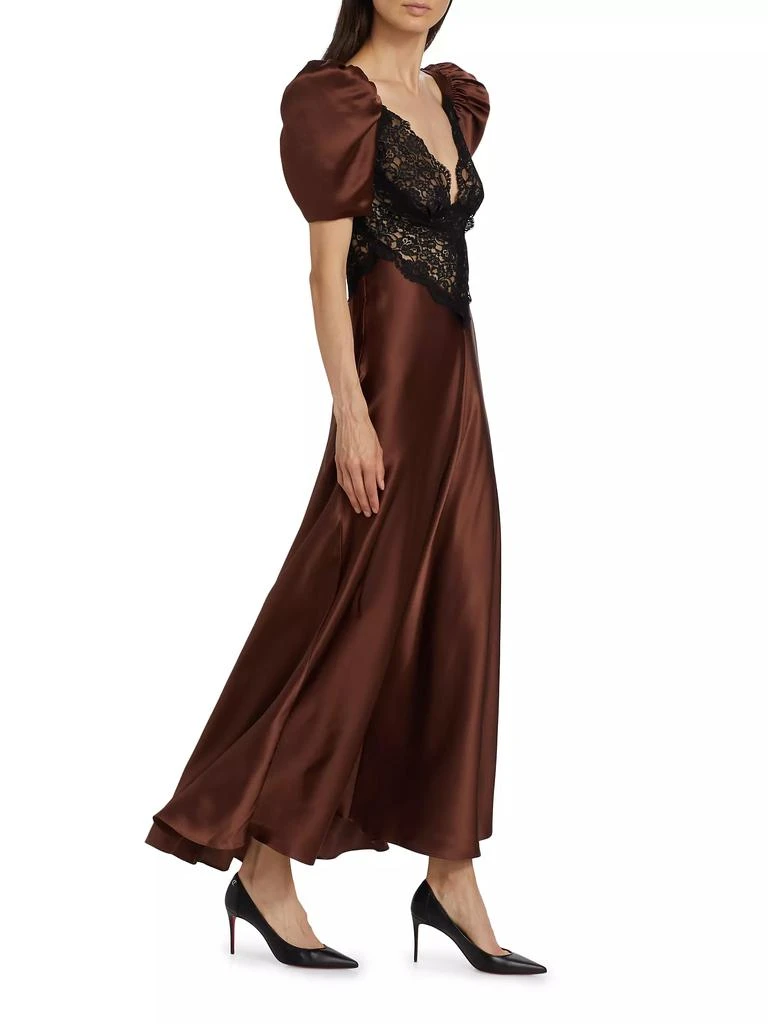 Rodarte Lace-Paneled Silk Maxi Dress 4