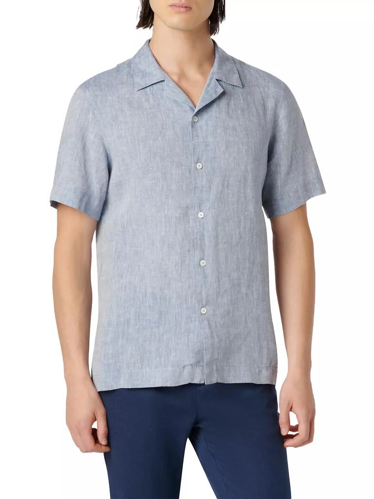 BUGATCHI Camp Linen Short-Sleeve Shirt 3