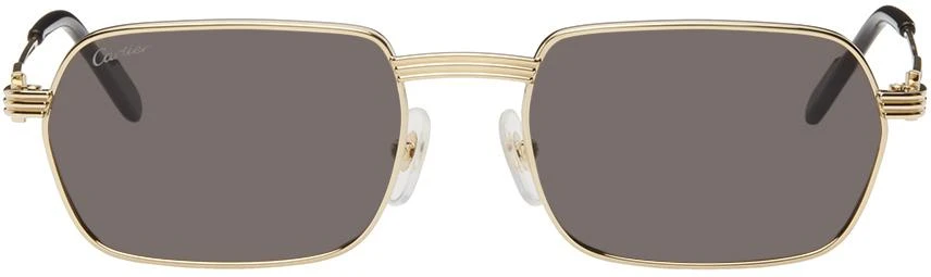 Cartier Gold Rectangular Sunglasses 1