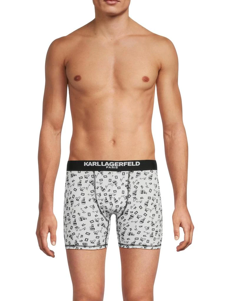 Karl Lagerfeld Paris 3-Pack Print Logo Boxer Briefs 2