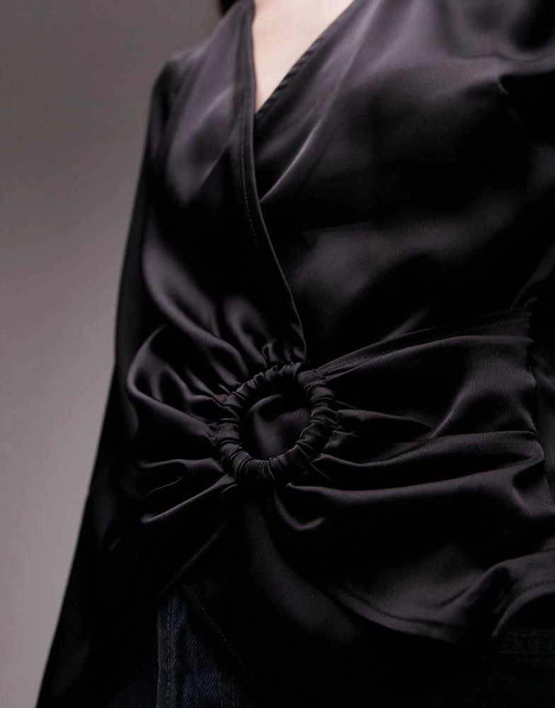 Topshop Topshop ring detail top in black 2
