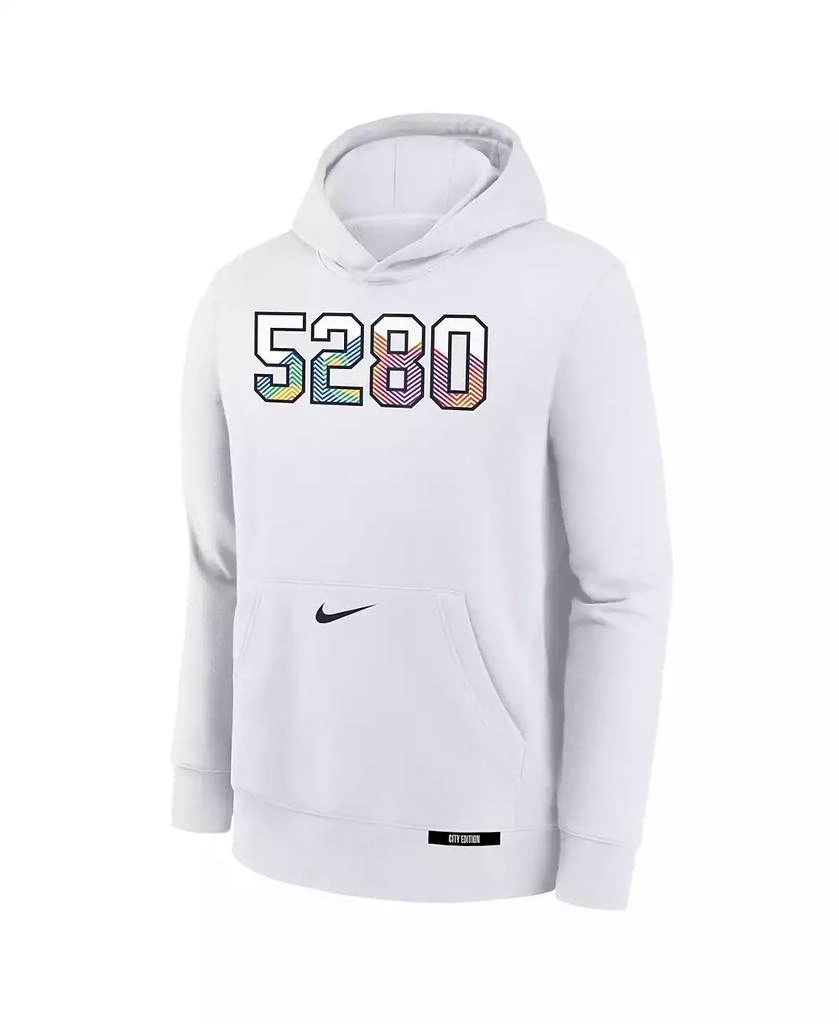 NIKE Youth White Denver Nuggets 2024/25 City Edition Club Fleece Pullover Hoodie 2