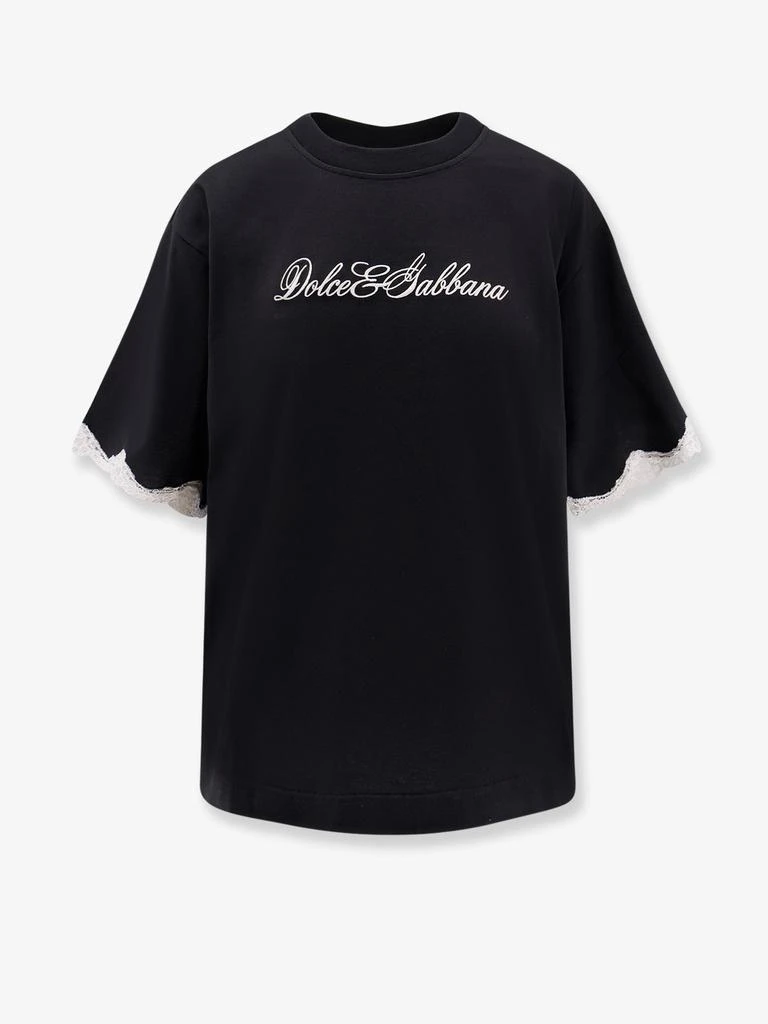Dolce & Gabbana Cotton t-shirt with lace details 1