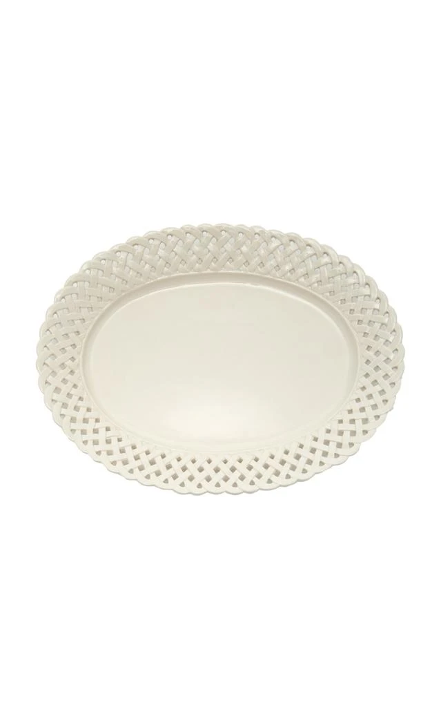 MoDA Moda Domus - Openwork Creamware Serving Tray - White - Moda Operandi 1