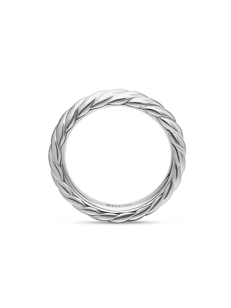 David Yurman Sculpted Cable Band Ring In 18K White Gold 5