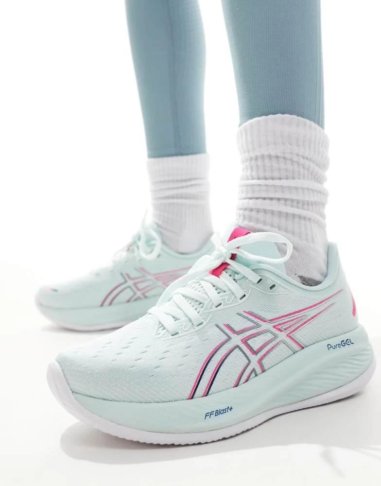 Asics Asics Gel-Cumulus 26 neutral running trainers in light blue and pink 1