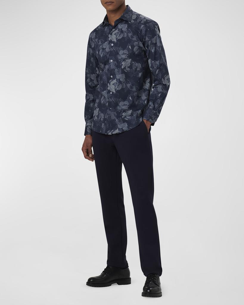 BUGATCHI Men's Axel Leaf-Print Sport Shirt