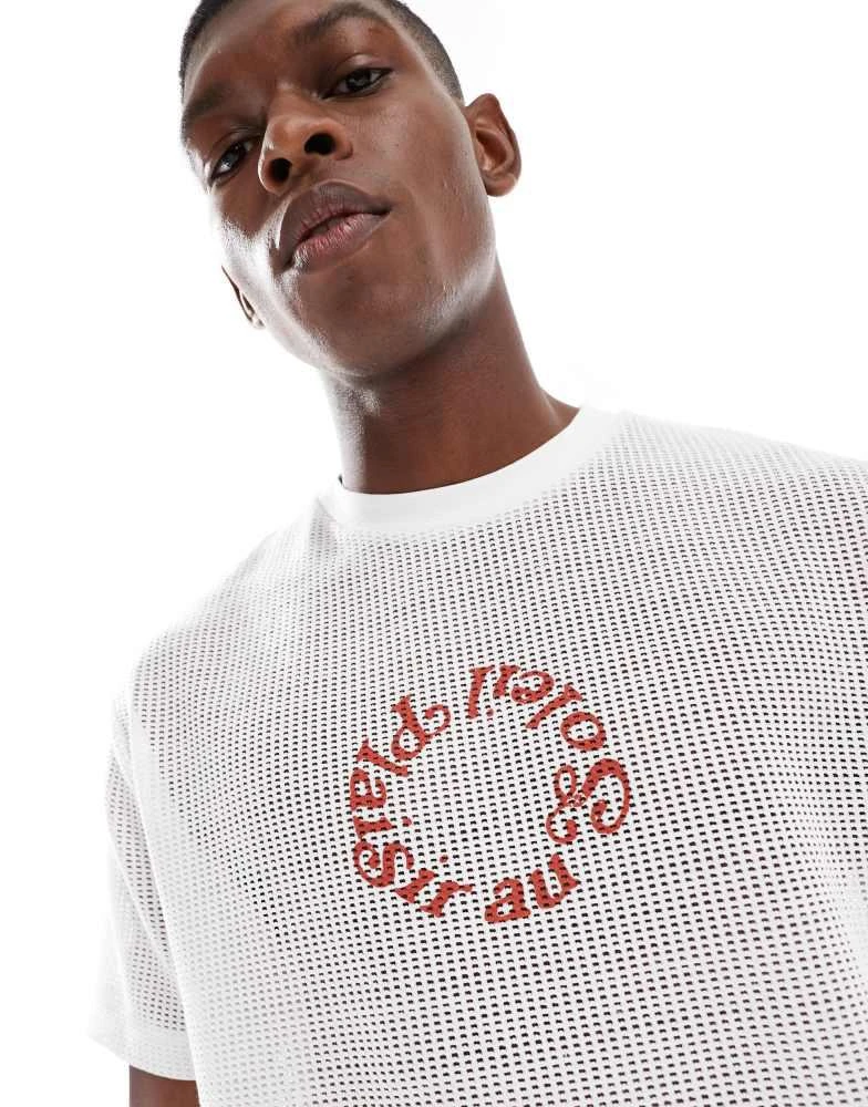 ASOS ASOS DESIGN relaxed t-shirt with soleil graphic in off white cotton mesh 2