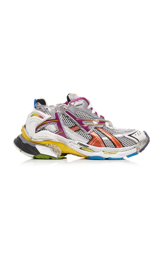 Balenciaga Balenciaga - Runner Distressed Mesh and Rubber Sneakers - Multi - IT 39 - Moda Operandi