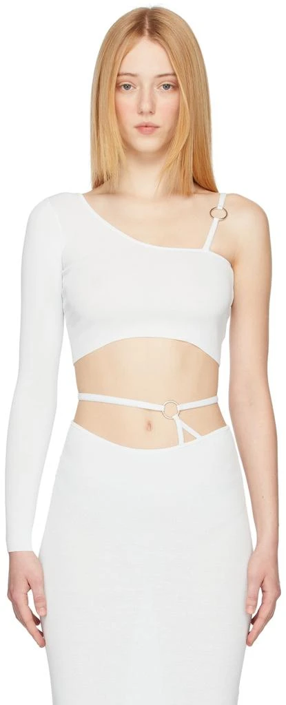 Aya Muse Blue Knit Amalfi Asymmetric Top