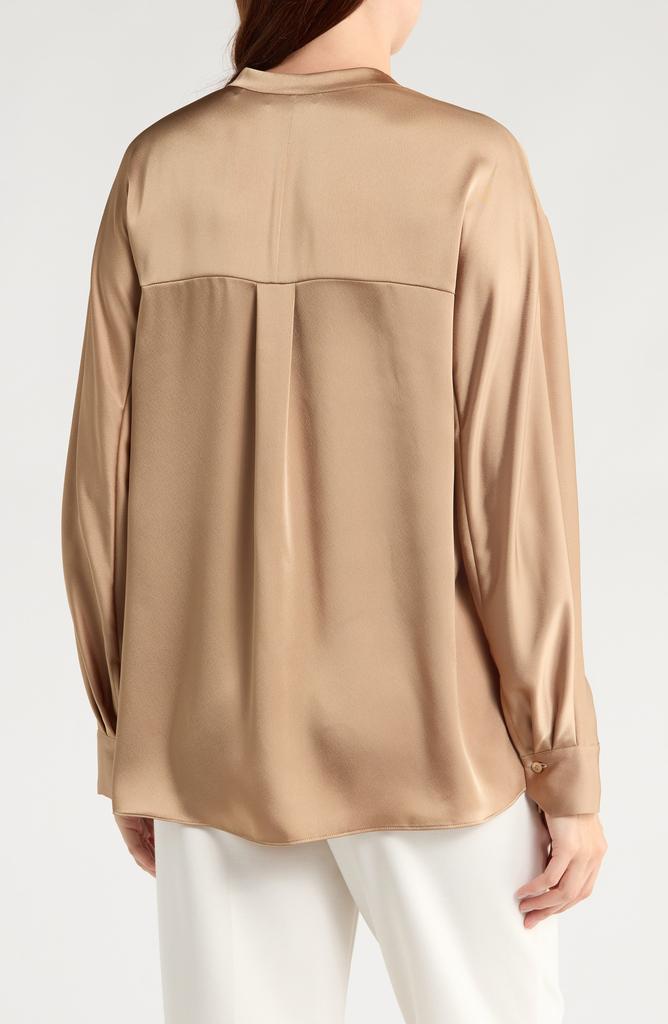 Vince Long Sleeve Satin Button-Up Shirt