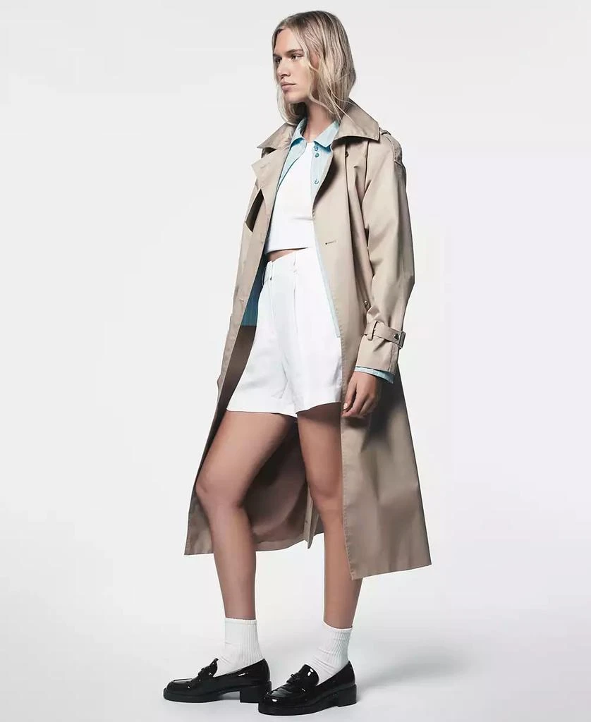 DKNY Women’s Long Double-Breasted Belted Trench Coat 2